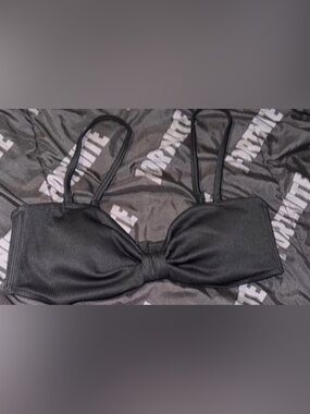 Old Navy Black Ribbed Bikini Top